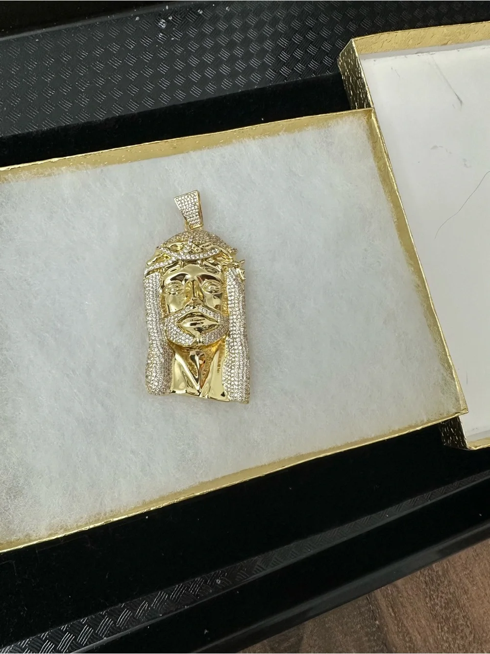 New Gold plated cz Jesus Head Pendant Charm